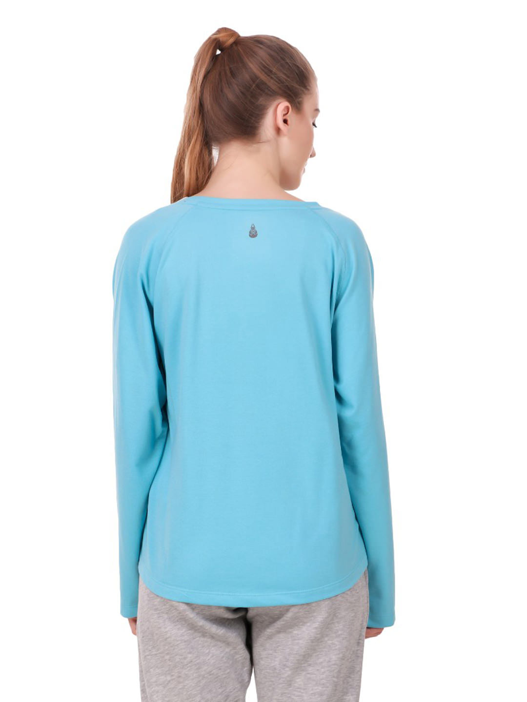 Alcis Women Blue Solid Round Neck T-shirt
