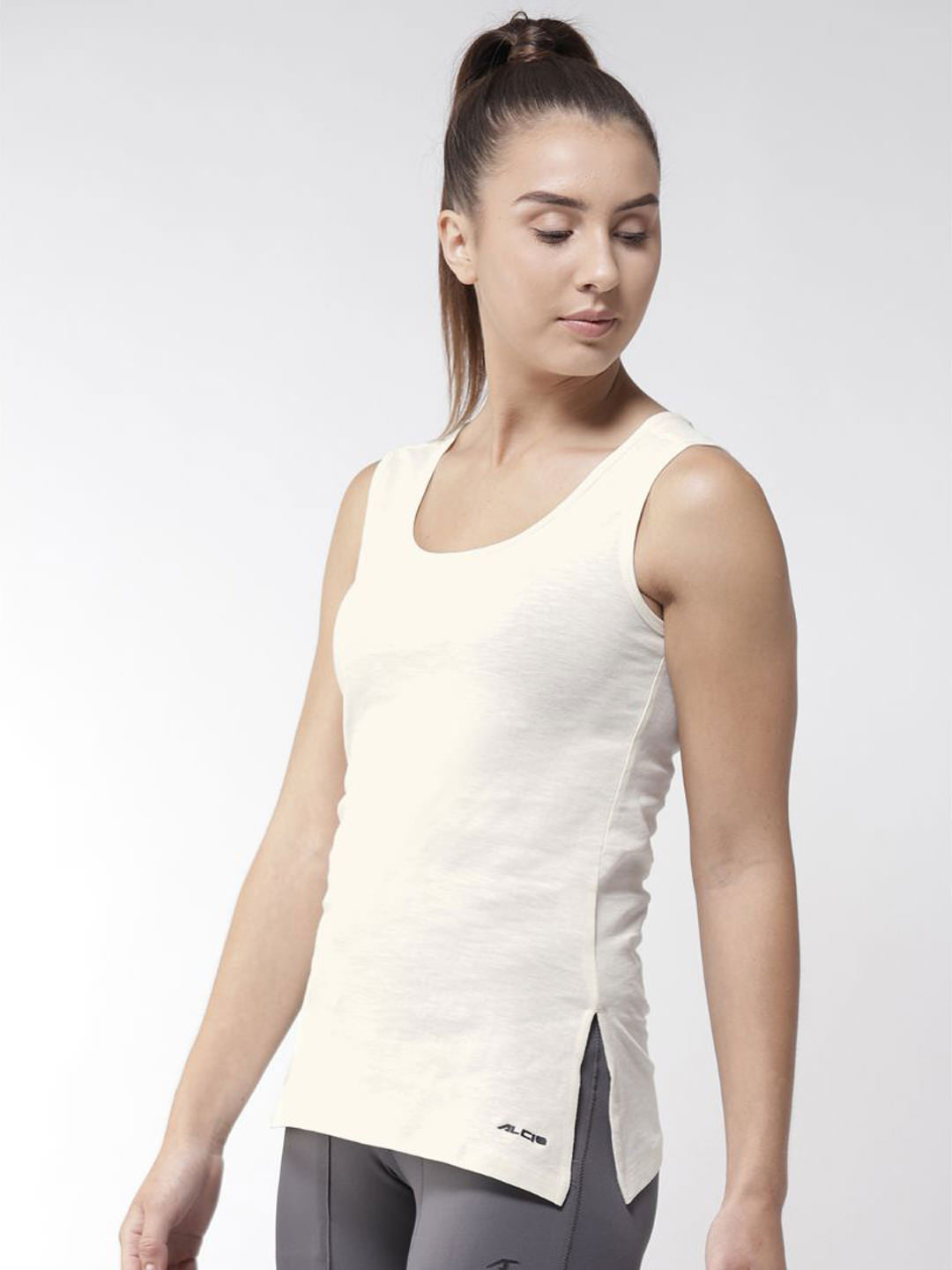 Alcis Women Off-White Solid Top